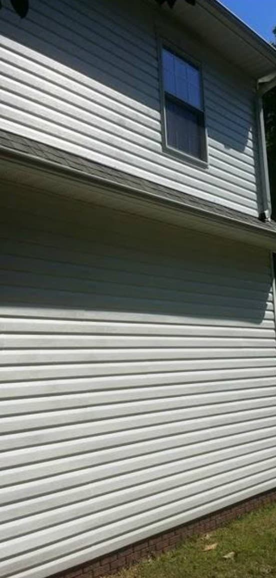 Soft washed house siding