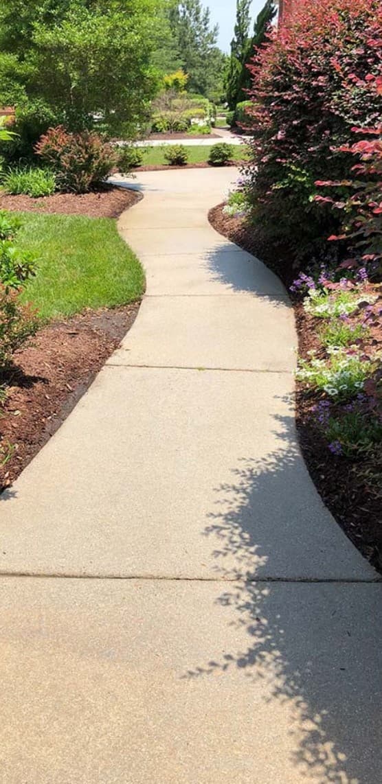 Pressure washed driveway